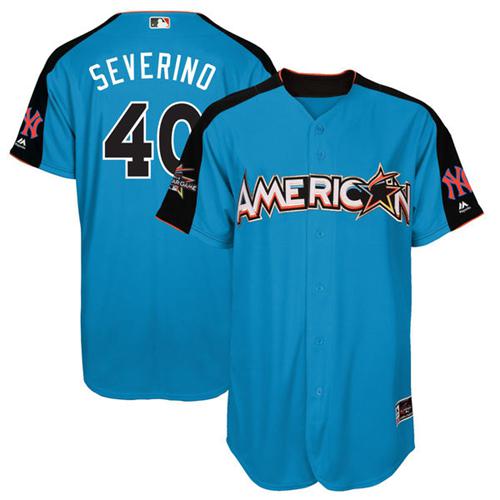 Yankees #40 Luis Severino Blue All-Star American League Stitched Youth MLB Jersey